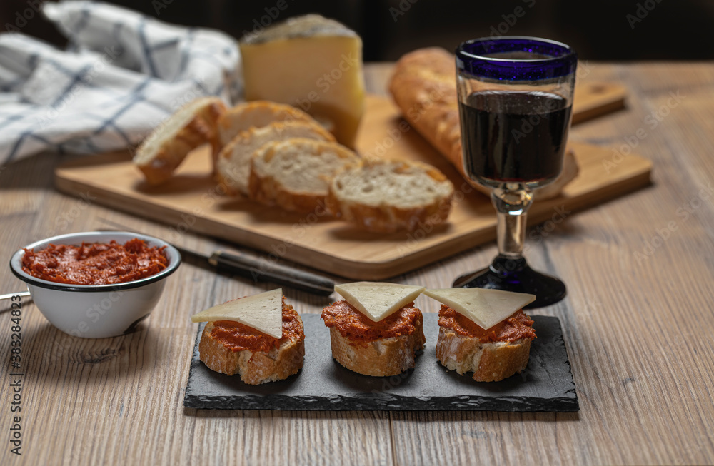 Typical Mediterranean meat spread prepared with pork and paprika.