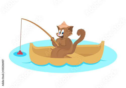 Illustration of the Cat in a Boat