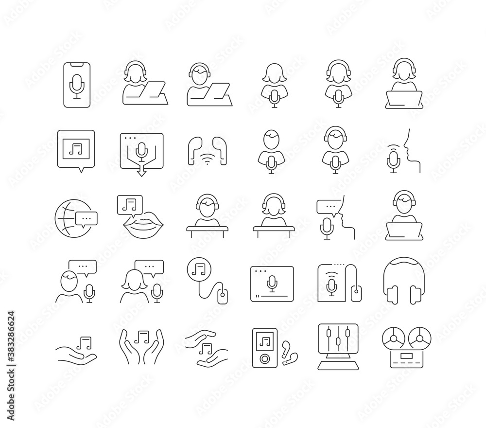 Vector Line Icons of Podcast Vector Line Icons of Podcast