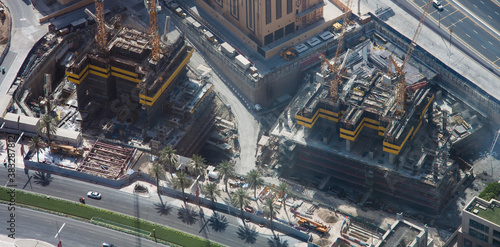 construction site in the city. Aerial view