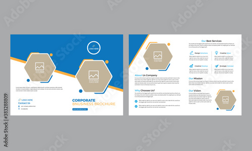 Corporate bifold brochure for your business. Also it's compatible with catalog, company profile, booklet, annual report, company profile, minimalist design and fully editable.