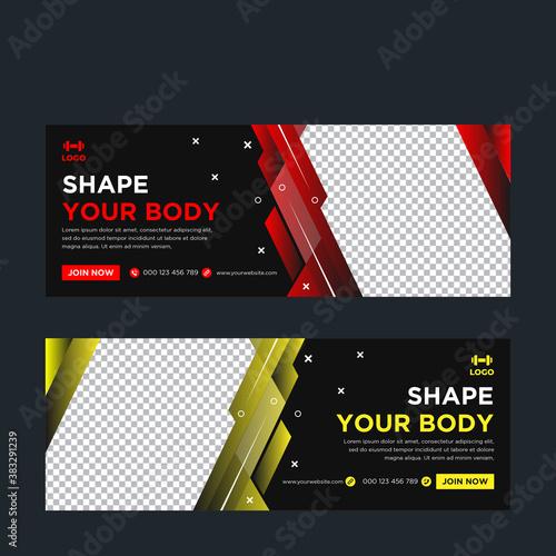 Fitness facebook cover social media post banner 