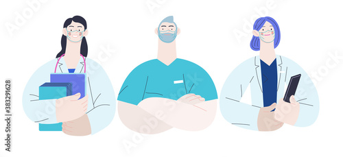 Medical insurance -best doctors -modern flat vector concept digital illustration - medical specialists - doctors and nurses portraits, team of doctors concept, medical office or laboratory