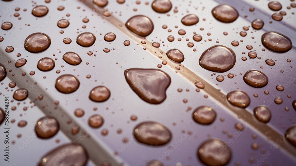 raindrops on the metal profile sheet raindrops on the metal profile sheet