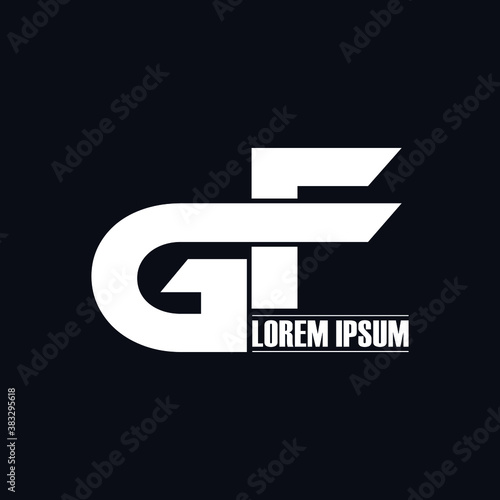 Letter GF simple logo design vector