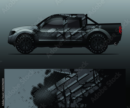 Truck decal graphic wrap vector, abstract background