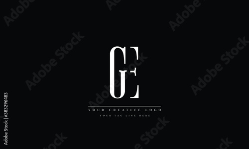  GE, EG, G, E Letter Logo Design with Creative Modern Trendy Typography photo