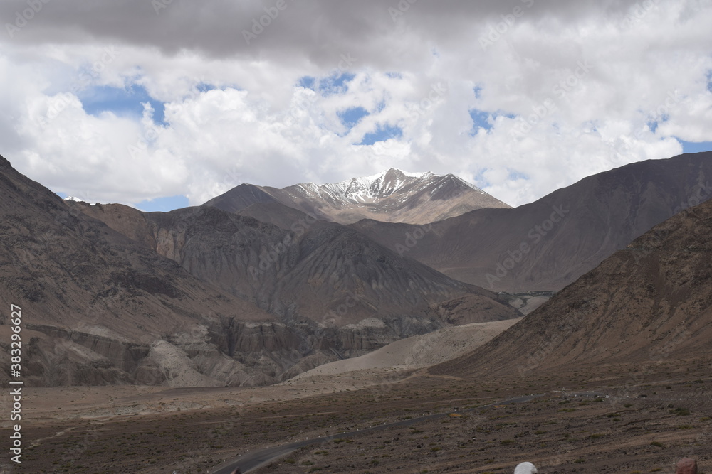 landscape with snow in nubra valley leh ladakh