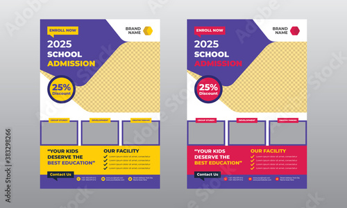 Kids school education admission flyer template