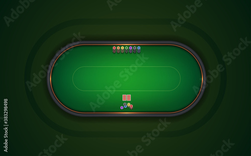 Green color poker table template