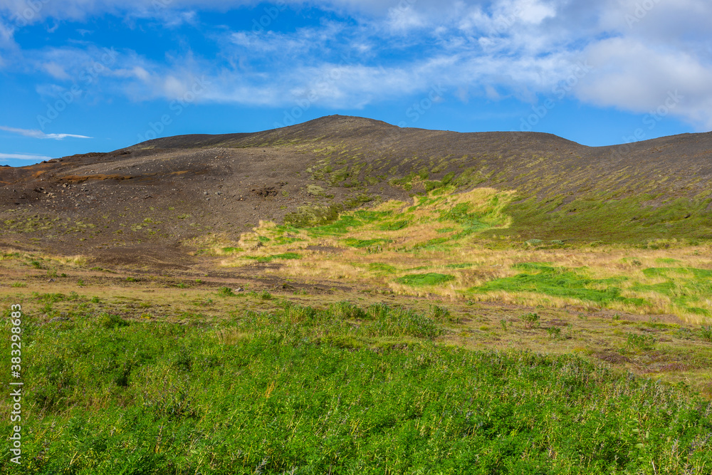 Travel to Iceland. Beautiful Icelandic landscape with mountains. Travel to Iceland. Beautiful Icelandic landscape with mountains.