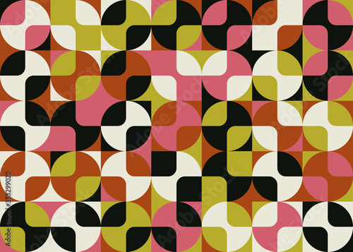 Seamless Abstract Vector Pattern Design With Geometric Repetitive Shapes Tiles