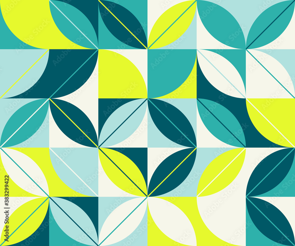Abstract Colorful Vector Pattern Design With Simple Ornamental Geometric Forms