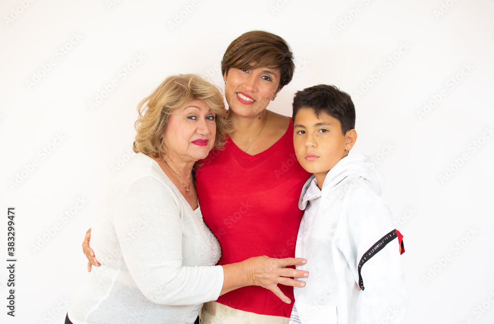 Portrait of a happy family over white background Portrait of a happy family over white background