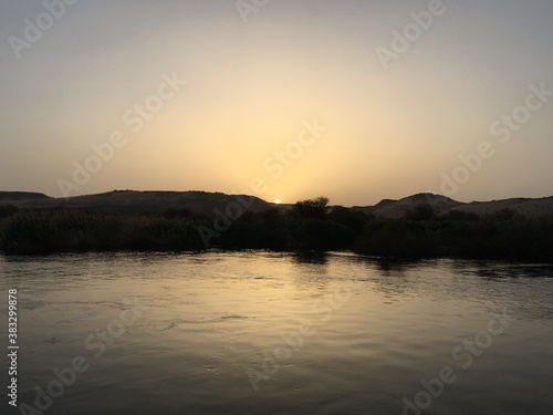 sunset over the lake