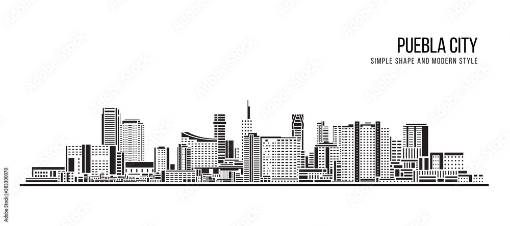 Cityscape Building Abstract shape and modern style art Vector design -  Puebla city