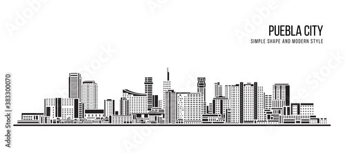 Cityscape Building Abstract shape and modern style art Vector design -  Puebla city