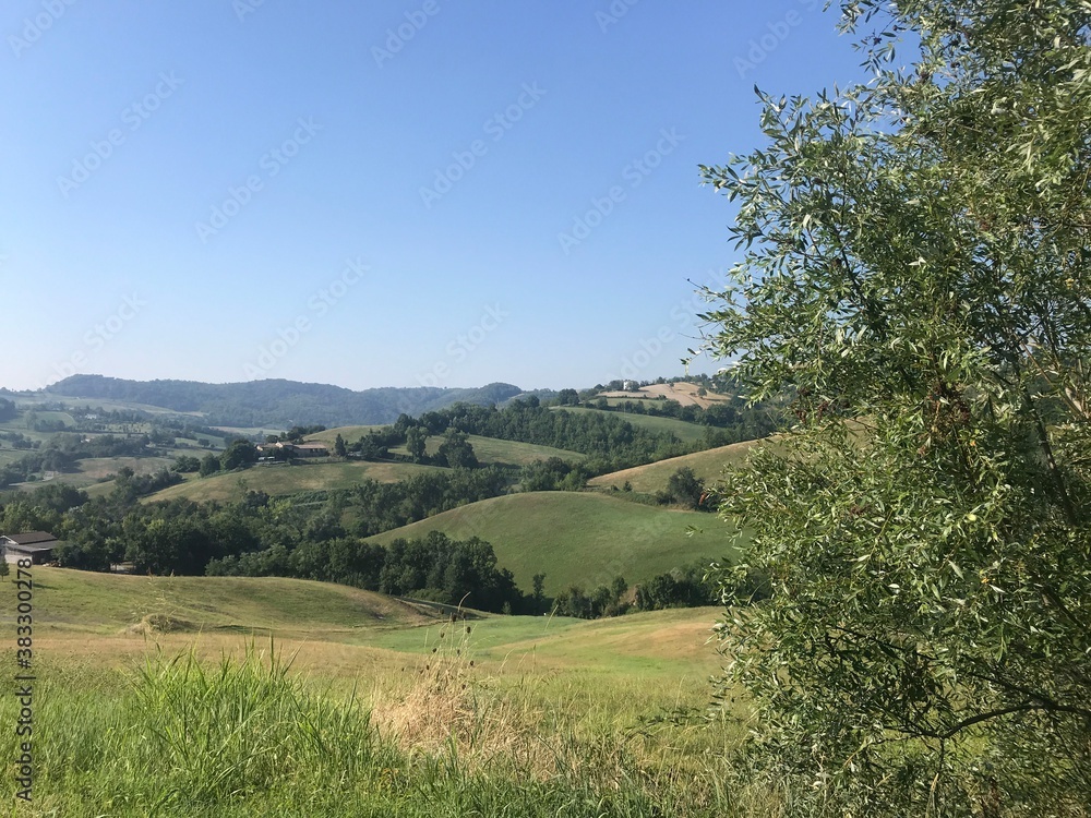 The beautiful rolling hills of Parma, Northern Italy
