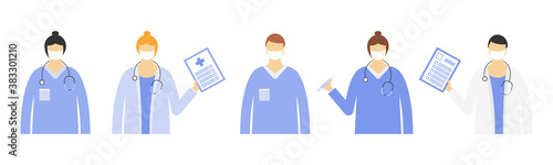The medical team welcomes you. Doctors, masked medics fighting for our lives. Stay home