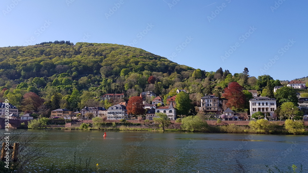 The scenery of the Heidelberg River, Germany The scenery of the Heidelberg River, Germany