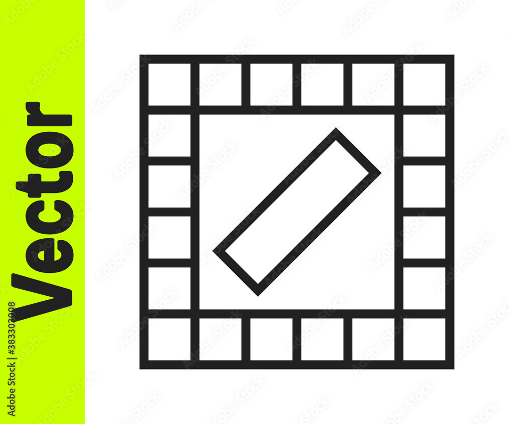 Black line Board game icon isolated on white background. Vector. Black line Board game icon isolated on white background. Vector.