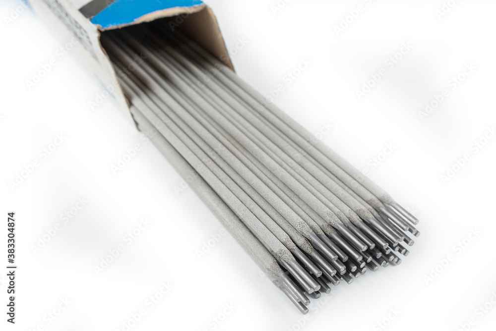 Welding electrodes on a white background Welding electrodes on a white background
