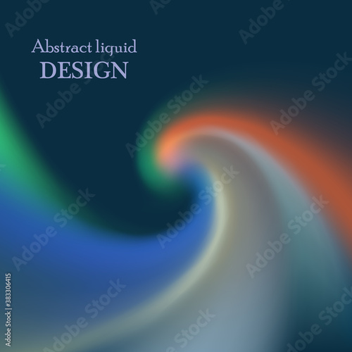 Wallpaper Mural Silk and smooth flow wave poster design. Color waves, liquid style lines and shapes in black color background. Vector Illustration For Wallpaper, Banner, Background, Card, Book. Torontodigital.ca