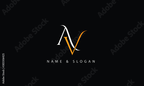 AV, VA, A, V abstract letters logo monogram