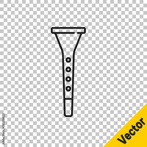 Black line Clarinet icon isolated on transparent background. Musical instrument. Vector.