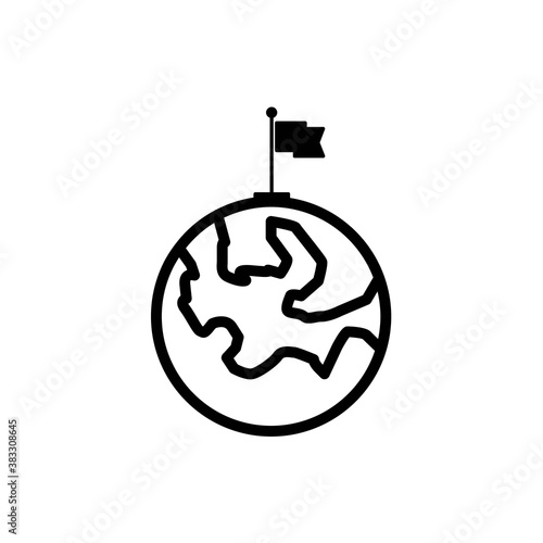 World and flag icon