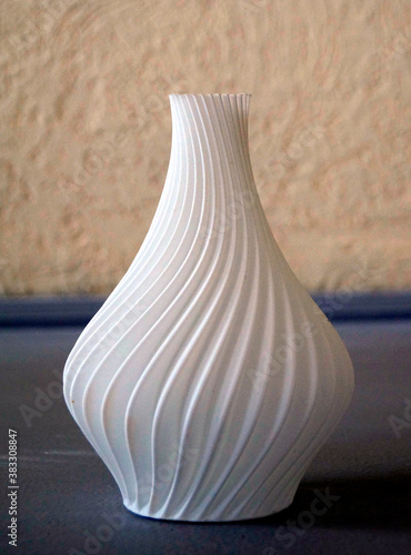 3D printed colored plastic spiral Flower vase