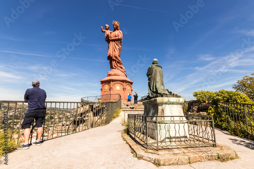 Le Puy-en-Velay, France. Views of the statue of Notre-Dame de France