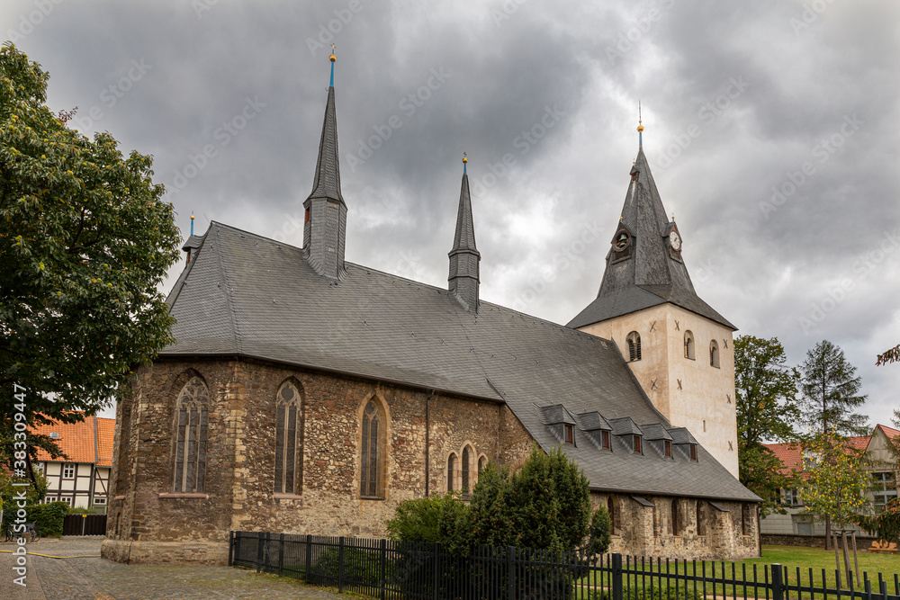 Historical church in autumn weather in Saxony-Anhalt, Germany Historical church in autumn weather in Saxony-Anhalt, Germany