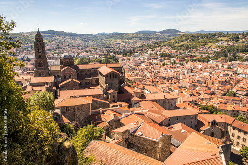 Le Puy-en-Velay, France. Views of the Cathedral of Notre-Dame photo