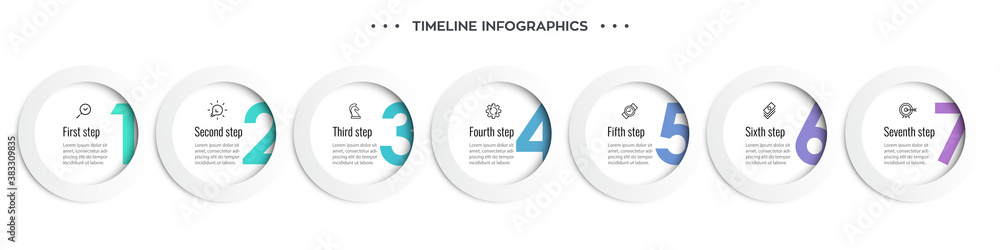 Vector Infographic design template with icons and 7 options or steps. Can be used for process diagram, presentations, workflow layout, banner, flow chart, info graph. Vector Infographic design template with icons and 7 options or steps. Can be used for process diagram, presentations, workflow layout, banner, flow chart, info graph.