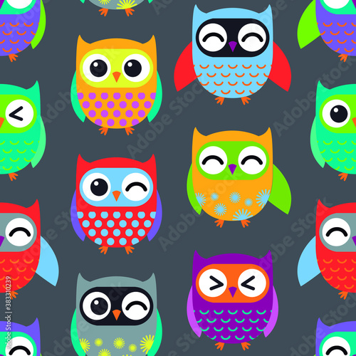 Owls pattern. Vector pattern seamless background. Ready for printing on textile and other seamless design.