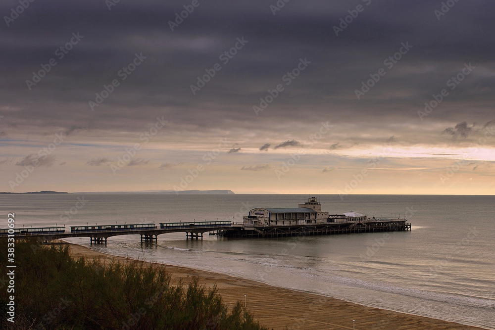 Bournemouth Pier And Beach Dorset England
