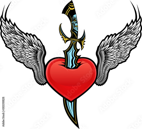 Heart with Wing and Dagger