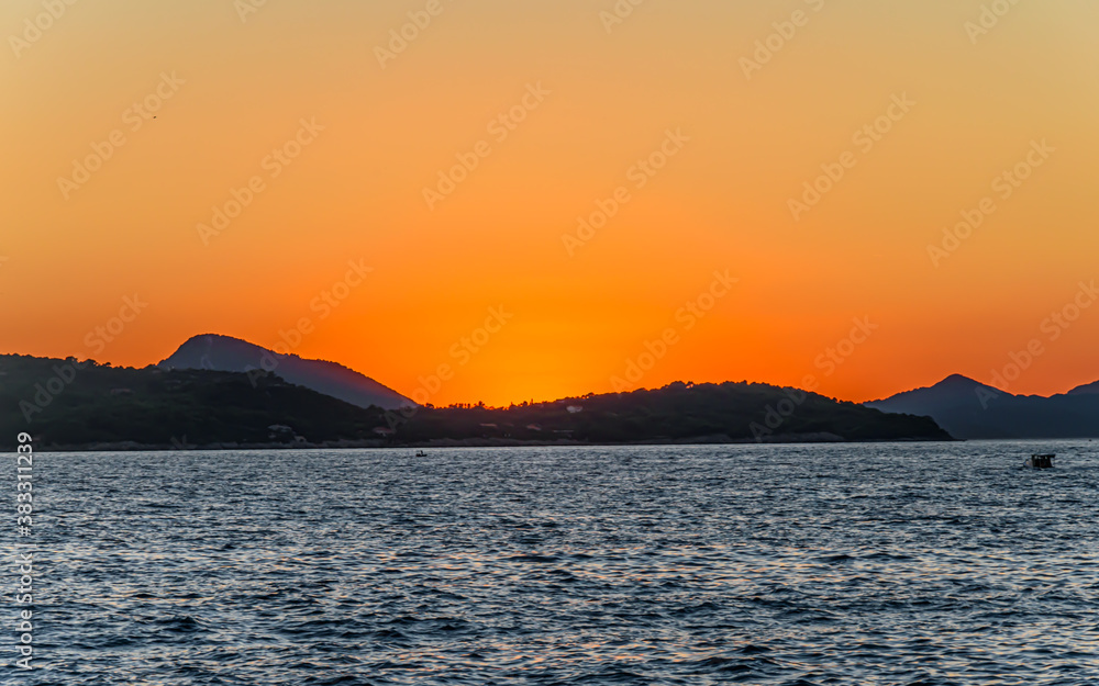 Sunset over Adriatic sea