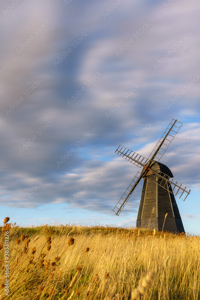 Windmill Print: Fine Art Photo Print - Cloudy Day at Rottingdean Windmill (Vertical), East Sussex, UK