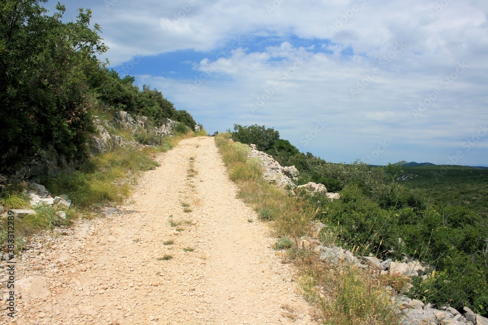 hiking and biking trail, Lake Vrana, near Zadar, Croatia