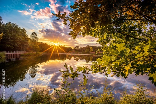 Sonnenaufgang am Angelbecksteich bei Hermannsburg photo