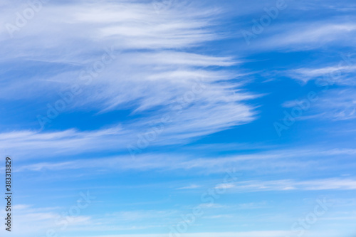 Sky cloudscape.Blue sky and white clouds on a sunny day.Aerial view.