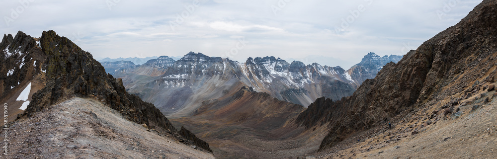 Panorama of the Telluride mountains from Mt Sneffels trail