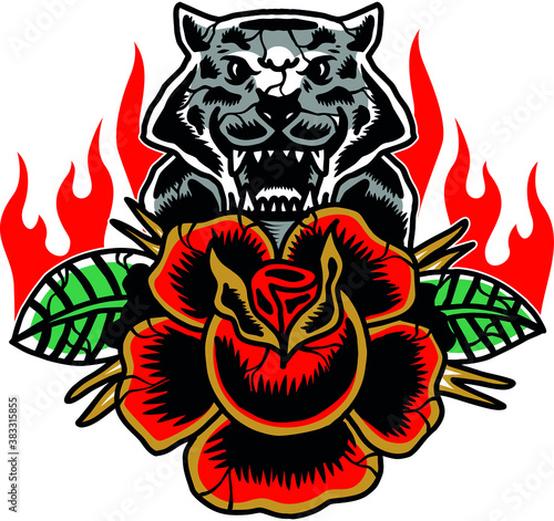 tiger head tattoo vector