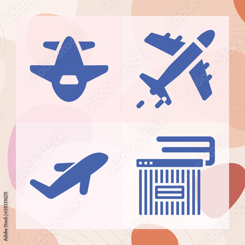 Simple set of aviation related filled icons