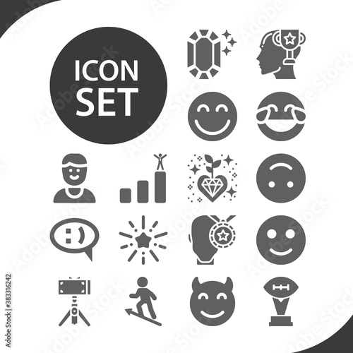 Simple set of cheer related filled icons.