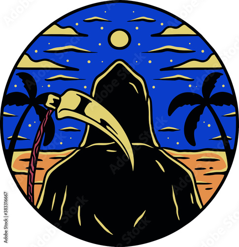 illustration of a reaper in the desert