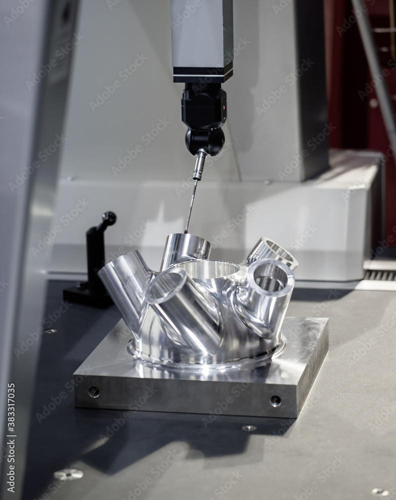 CMM Coordinate Measuring Machine measuring on workpiece. Industrial manufacturing CMM Coordinate Measuring Machine measuring on workpiece. Industrial manufacturing