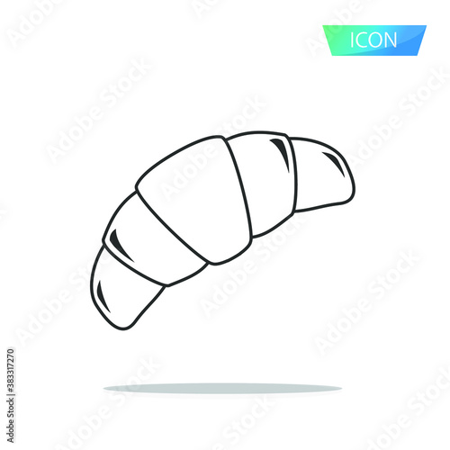croissant icon vector isolated on white background.